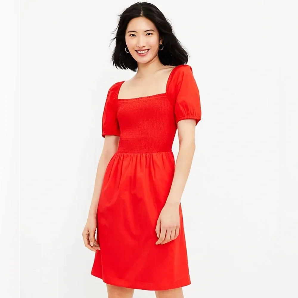 NWT Red Loft Smocked Dress - Picture 1 of 6